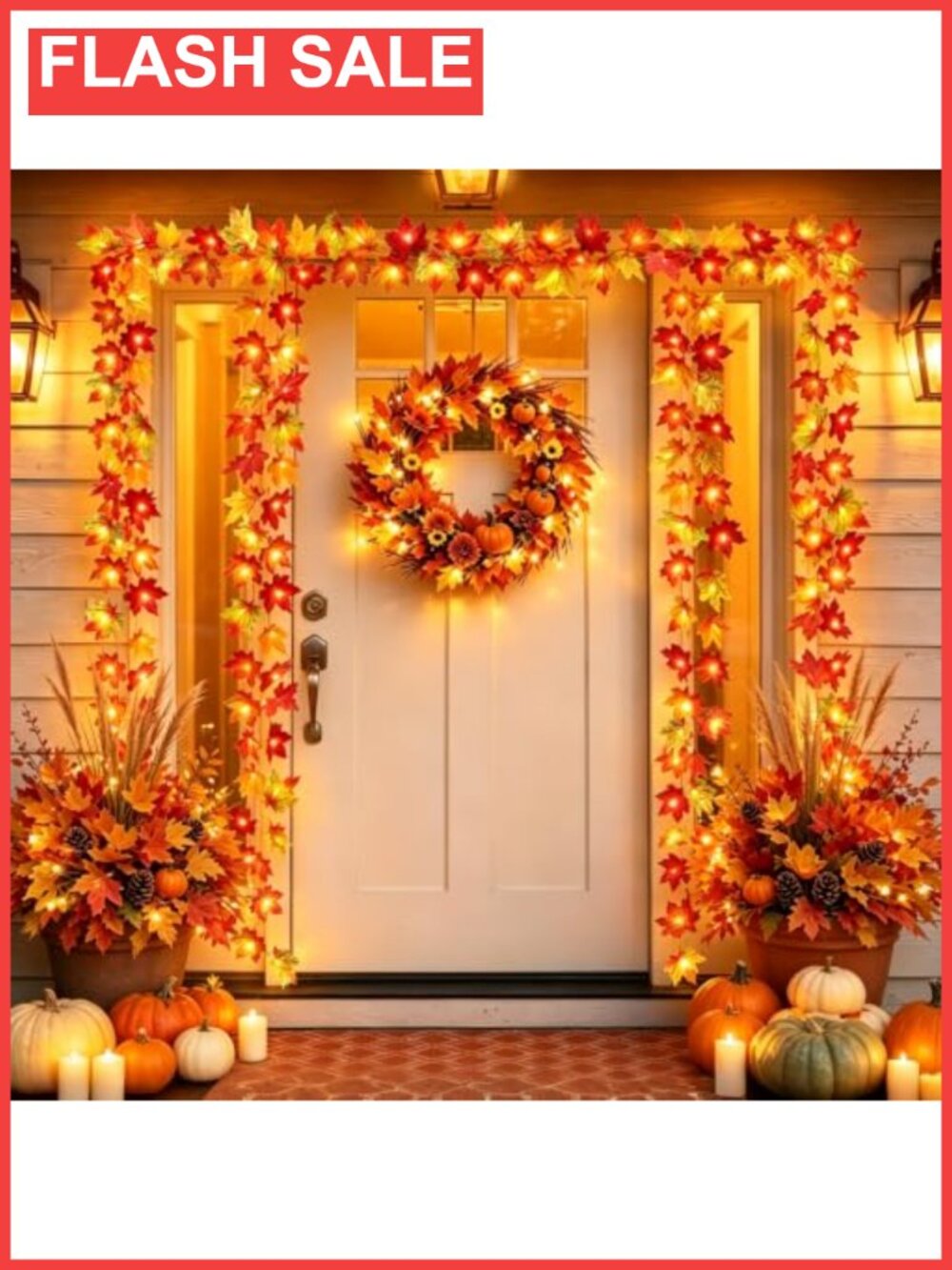 2 Pack Maple Leaf String Lights 20ft 40 LED Battery Operated Fall Decor